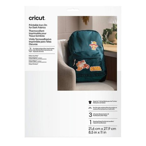 Cricut Printable Iron-On for Dark Fabrics A4 (3pcs) (2011742)