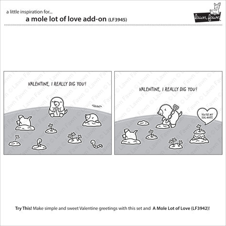 Lawn Fawn A Mole Lot Of Love Add-On Clear Stamps (LF3945) Lawn Fawn A Mole Lot Of Love Add-On Clear Stamps (LF3945)