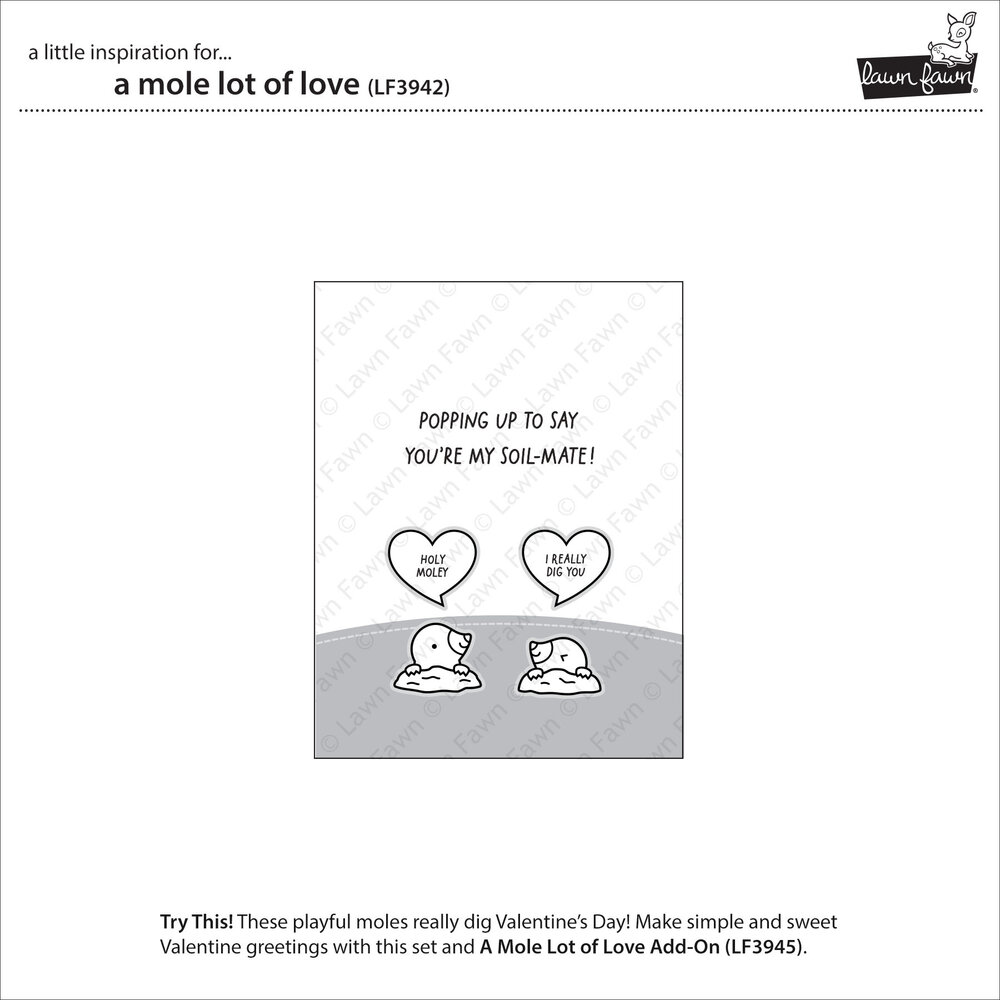 Lawn Fawn A Mole Lot Of Love Clear Stamps (LF3942) Lawn Fawn A Mole Lot Of Love Clear Stamps (LF3942)