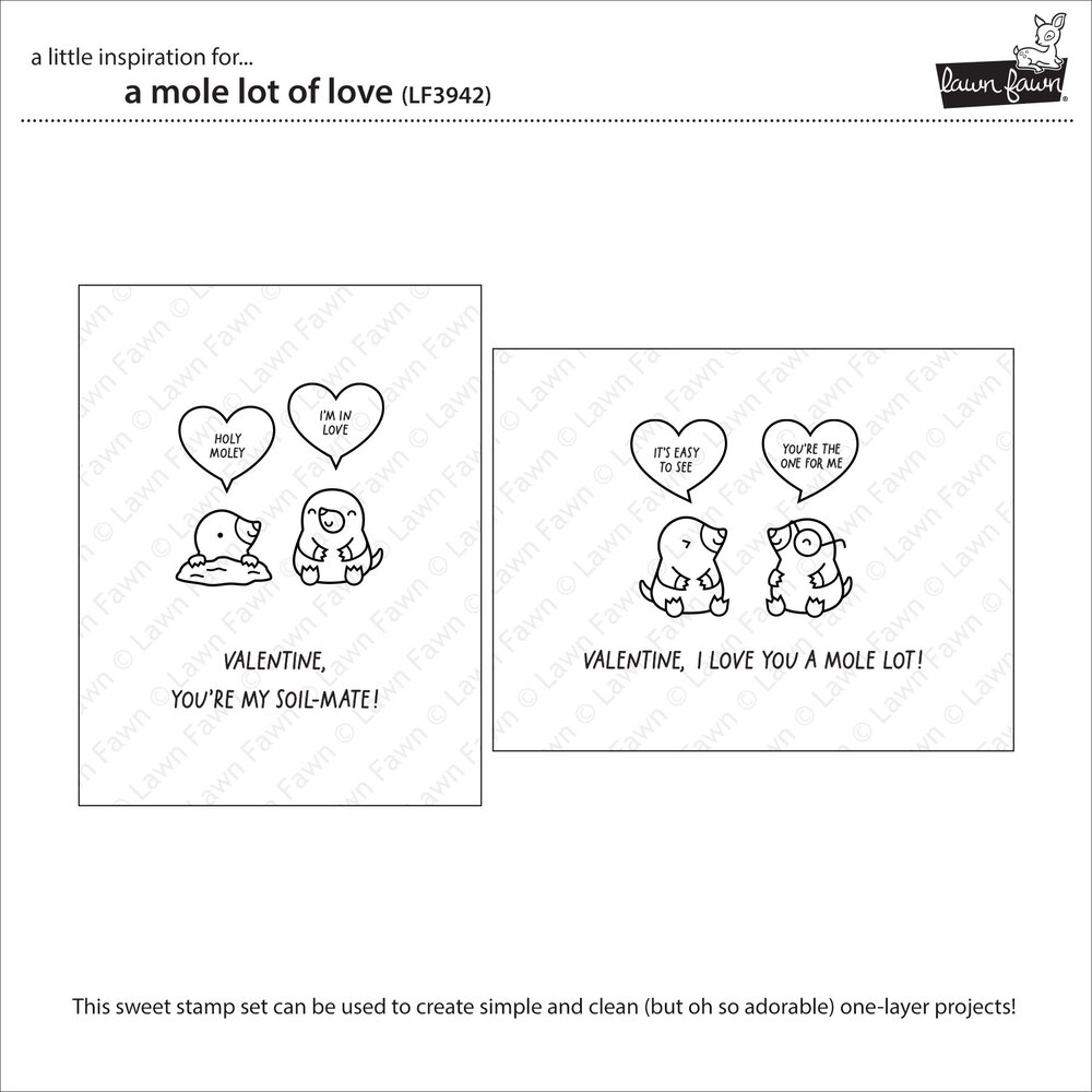 Lawn Fawn A Mole Lot Of Love Clear Stamps (LF3942) Lawn Fawn A Mole Lot Of Love Clear Stamps (LF3942)