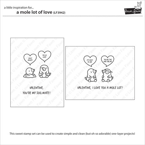 Lawn Fawn A Mole Lot Of Love Clear Stamps (LF3942) Lawn Fawn A Mole Lot Of Love Clear Stamps (LF3942)