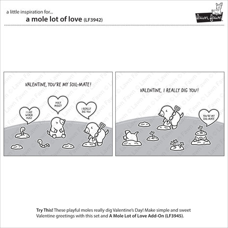 Lawn Fawn A Mole Lot Of Love Clear Stamps (LF3942) Lawn Fawn A Mole Lot Of Love Clear Stamps (LF3942)