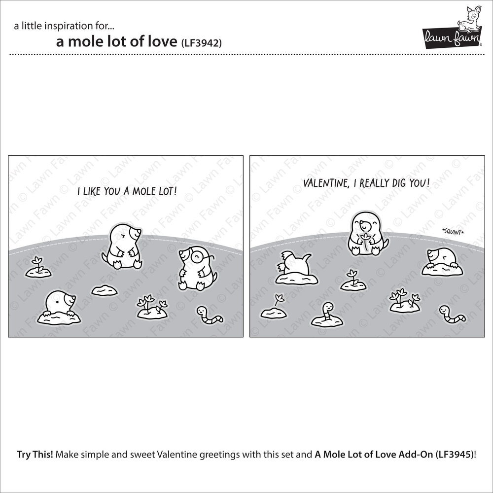 Lawn Fawn A Mole Lot Of Love Clear Stamps (LF3942) Lawn Fawn A Mole Lot Of Love Clear Stamps (LF3942)