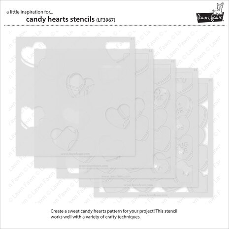 Lawn Fawn Candy Hearts Lawn Clippings Stencils (LF3967) Lawn Fawn Candy Hearts Lawn Clippings Stencils (LF3967)