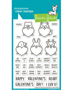 Lawn Fawn Critter Conversation Hearts Clear Stamps (LF3948) Lawn Fawn Critter Conversation Hearts Clear Stamps (LF3948)