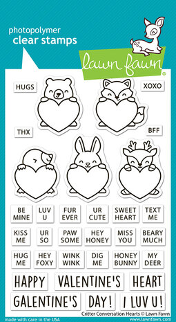 Lawn Fawn Critter Conversation Hearts Clear Stamps (LF3948) Lawn Fawn Critter Conversation Hearts Clear Stamps (LF3948)