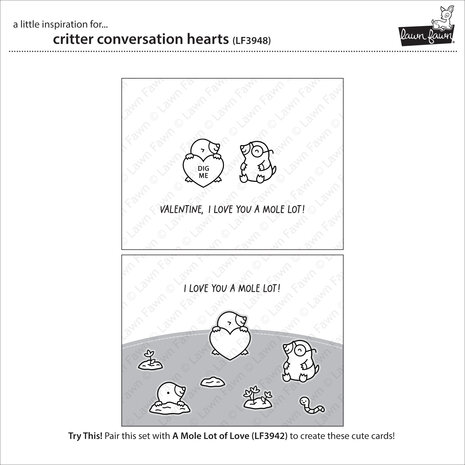 Lawn Fawn Critter Conversation Hearts Clear Stamps (LF3948) Lawn Fawn Critter Conversation Hearts Clear Stamps (LF3948)