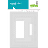 Lawn Fawn Postage Rectangle Stackables Lawn Clippings Stencils (LF3965)