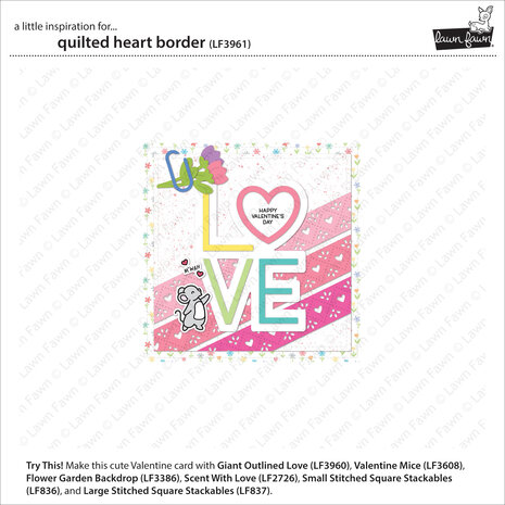 Lawn Fawn Quilted Heart Border Stand-Alone Lawn Cuts Dies (LF3961) Lawn Fawn Quilted Heart Border Stand-Alone Lawn Cuts Dies (LF3961)