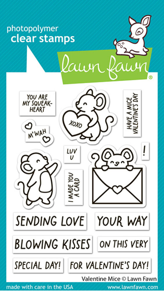 Lawn Fawn Valentine Mice Clear Stamps (LF3608) Lawn Fawn Valentine Mice Clear Stamps (LF3608)