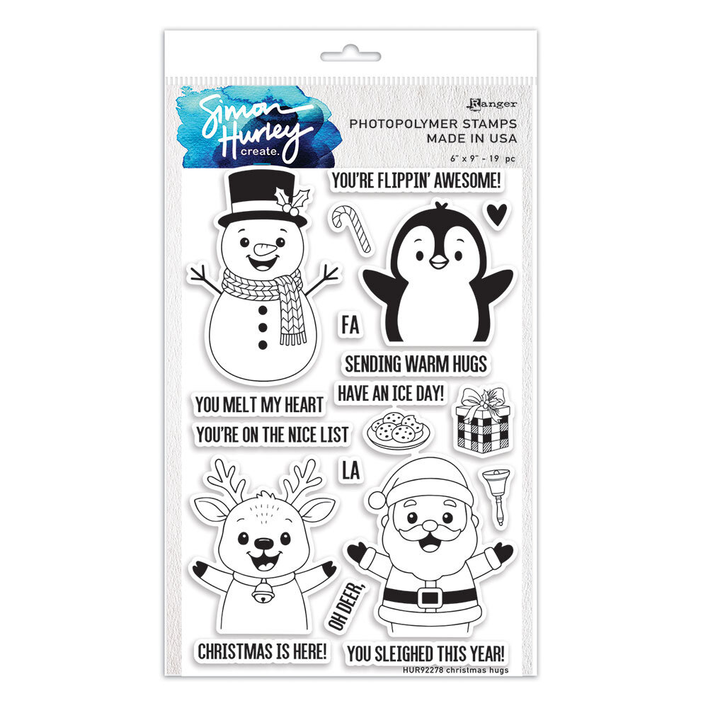 Simon Hurley create. Photopolymer Stamps 6x9 Inch Christmas Hugs ...