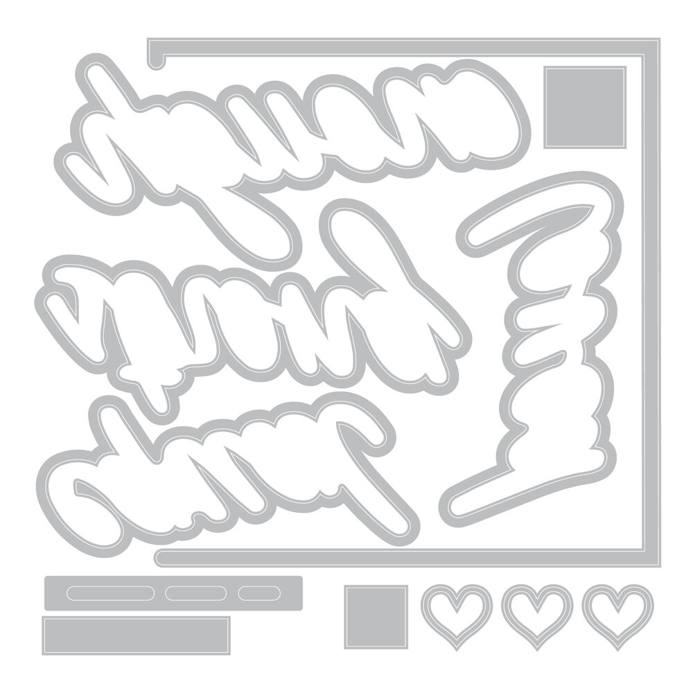 Sizzix Thinlits Die w/Stamps by 49 and Market A5 Affirmations (23+18pcs) (666944) Sizzix Thinlits Die w/Stamps by 49 and Market A5 Affirmations (23+18pcs) (666944)