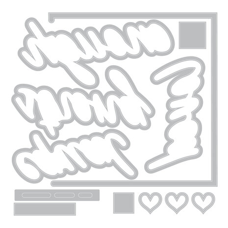 Sizzix Thinlits Die w/Stamps by 49 and Market A5 Affirmations (23+18pcs) (666944) Sizzix Thinlits Die w/Stamps by 49 and Market A5 Affirmations (23+18pcs) (666944)