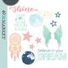 Sizzix Thinlits Die w/Stamps by 49 and Market A5 Starlight Dreams (10+16pcs) (666950) Sizzix Thinlits Die w/Stamps by 49 and Market A5 Starlight Dreams (10+16pcs) (666950)