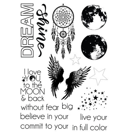 Sizzix Thinlits Die w/Stamps by 49 and Market A5 Starlight Dreams (10+16pcs) (666950) Sizzix Thinlits Die w/Stamps by 49 and Market A5 Starlight Dreams (10+16pcs) (666950)