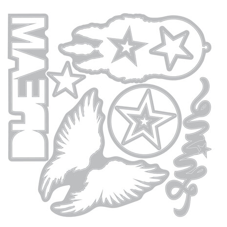 Sizzix Thinlits Die w/Stamps by 49 and Market A5 Starlight Dreams (10+16pcs) (666950) Sizzix Thinlits Die w/Stamps by 49 and Market A5 Starlight Dreams (10+16pcs) (666950)