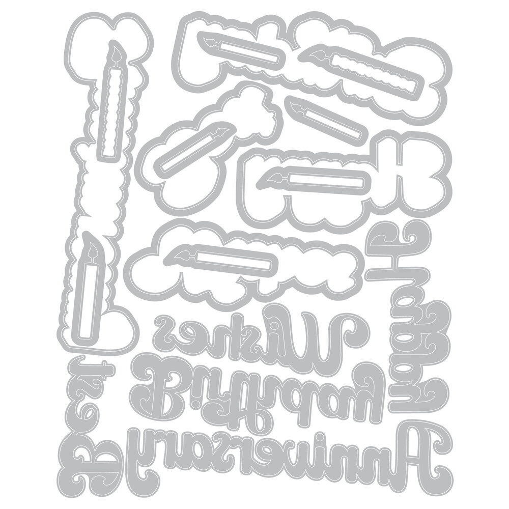 Sizzix Thinlits Die w/Stamps by 49 and Market Birthday Wishes (18+7pcs) (666946) Sizzix Thinlits Die w/Stamps by 49 and Market Birthday Wishes (18+7pcs) (666946)