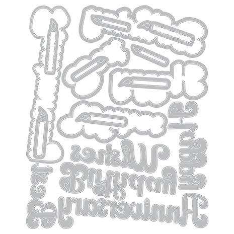 Sizzix Thinlits Die w/Stamps by 49 and Market Birthday Wishes (18+7pcs) (666946) Sizzix Thinlits Die w/Stamps by 49 and Market Birthday Wishes (18+7pcs) (666946)