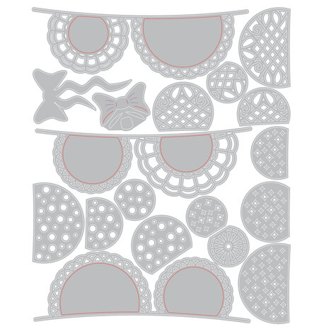 Sizzix Thinlits Die by 49 and Market Doily Banner (18pcs) (666947) Sizzix Thinlits Die by 49 and Market Doily Banner (18pcs) (666947)