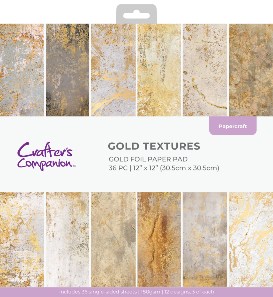 Crafter's Companion Gold Textures 12x12 Inch Paper Pad (CC-PAD12-GOLDTEX) Crafter's Companion Gold Textures 12x12 Inch Paper Pad (CC-PAD12-GOLDTEX)