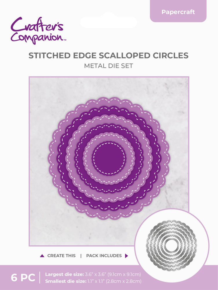 Crafter's Companion Stitched Edge Metal Die Scalloped Circles (CC-MD-SESC)