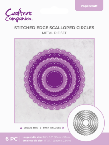 Crafter's Companion Stitched Edge Metal Die Scalloped Circles (CC-MD-SESC)
