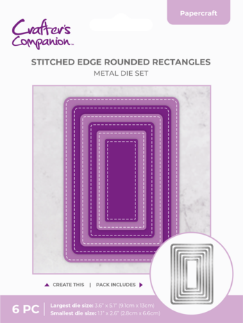 Crafter's Companion Stitched Edge Metal Die Rounded Rectangles (CC-MD-SERR)