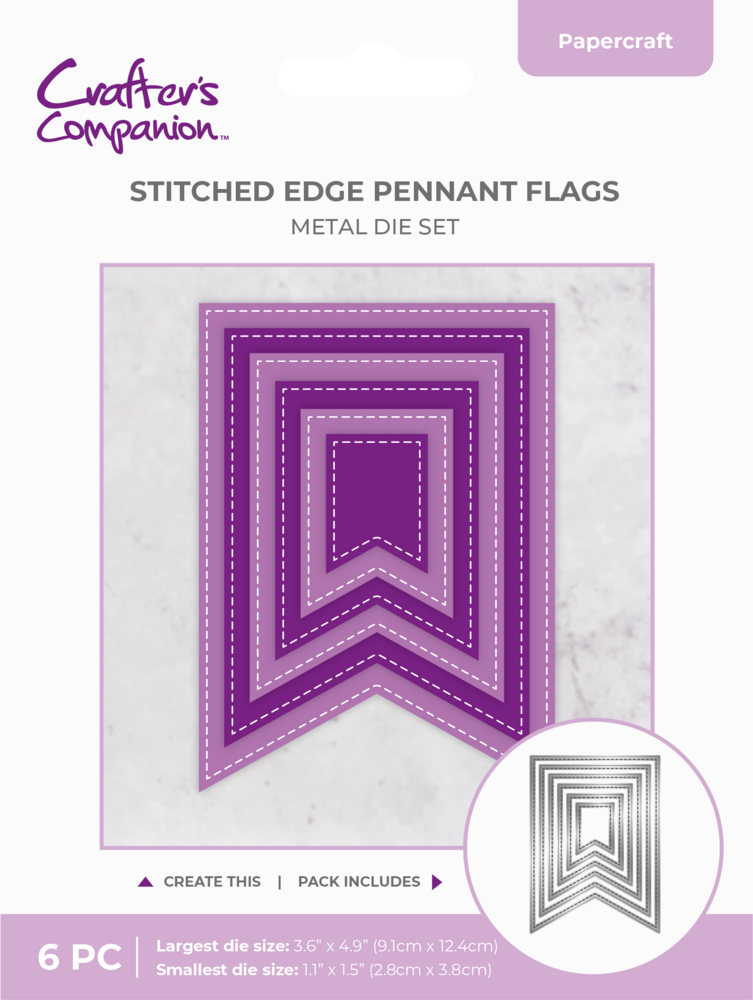 Crafter's Companion Stitched Edge Metal Die Pennant Flags (CC-MD-SEPF)
