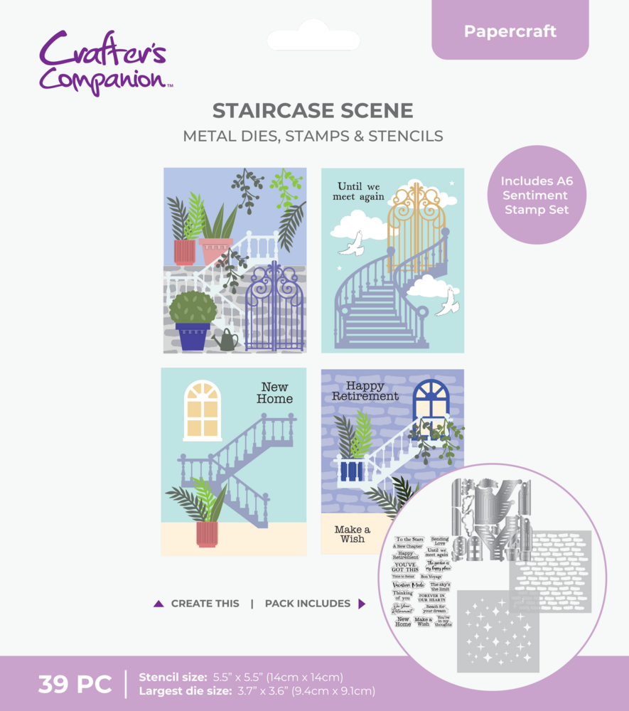 Crafter's Companion Staircase Scene Stamp, Die & Stencil (CC-STD-STEN-STSC)