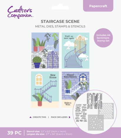 Crafter's Companion Staircase Scene Stamp, Die & Stencil (CC-STD-STEN-STSC)