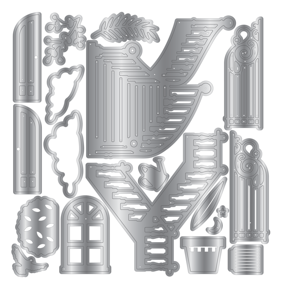 Crafter's Companion Staircase Scene Stamp, Die & Stencil (CC-STD-STEN-STSC)