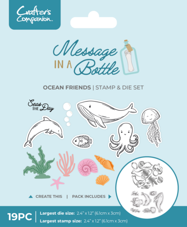 Crafter's Companion Message in a Bottle Stamp & Die Ocean Friends (CC-MIAB-STD-OCFRI)