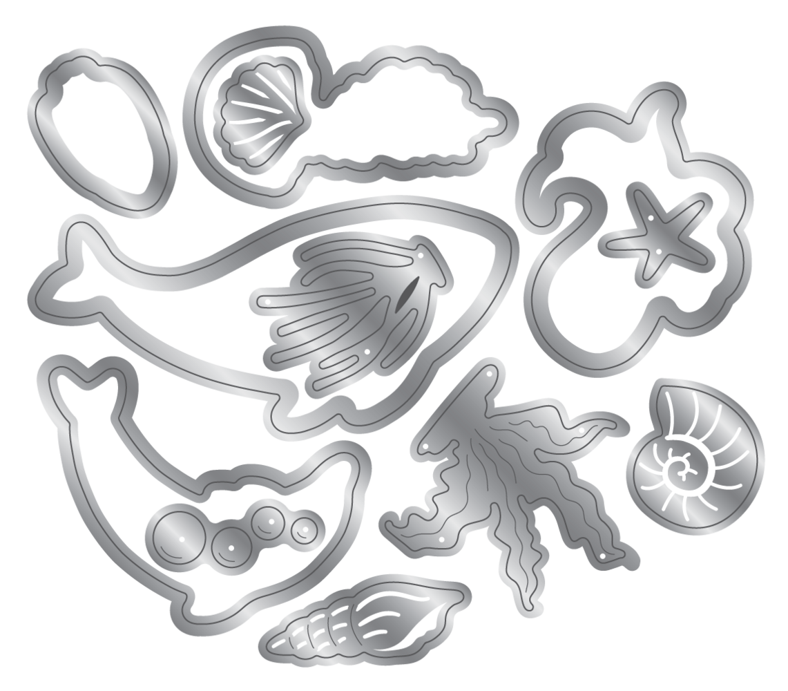 Crafter's Companion Message in a Bottle Stamp & Die Ocean Friends (CC-MIAB-STD-OCFRI)