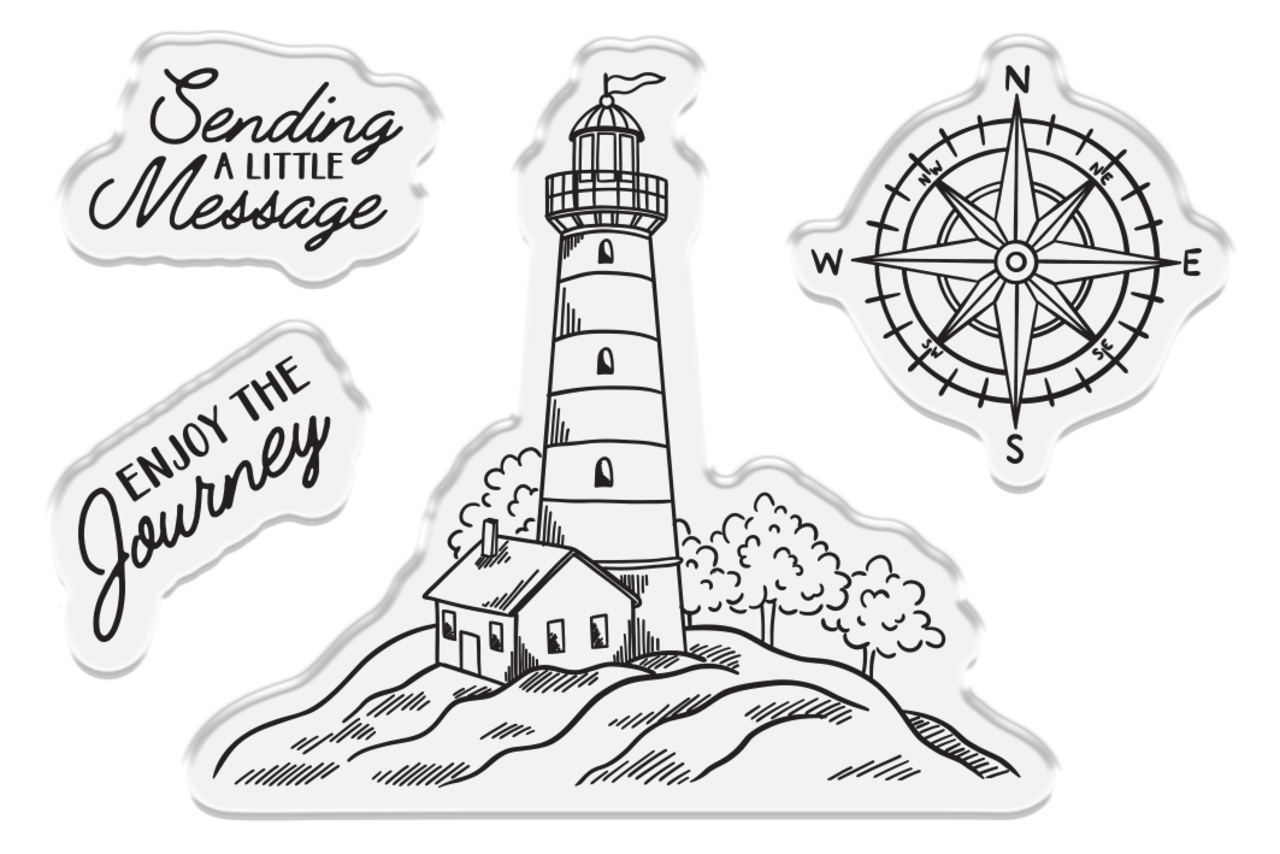 Crafter's Companion Message in a Bottle Stamp & Die Lighthouse Scene (CC-MIAB-STD-LHOSC)