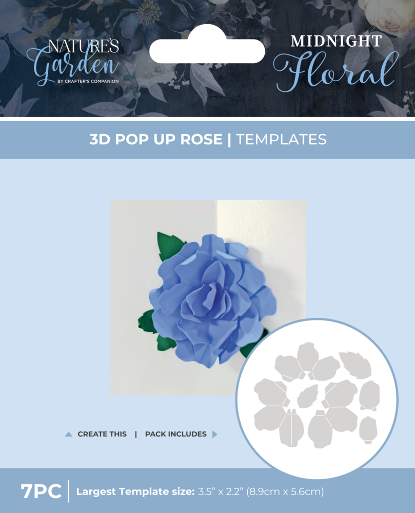Crafter's Companion Midnight Floral 3D Template Pop Up Rose (NG-MF-TEMP-3DROS)