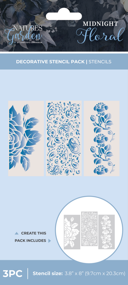 Crafter's Companion Midnight Floral Decorative Stencils (NG-MF-STEN-DEC)