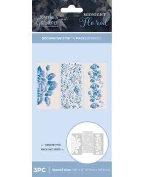 Crafter's Companion Midnight Floral Decorative Stencils (NG-MF-STEN-DEC)