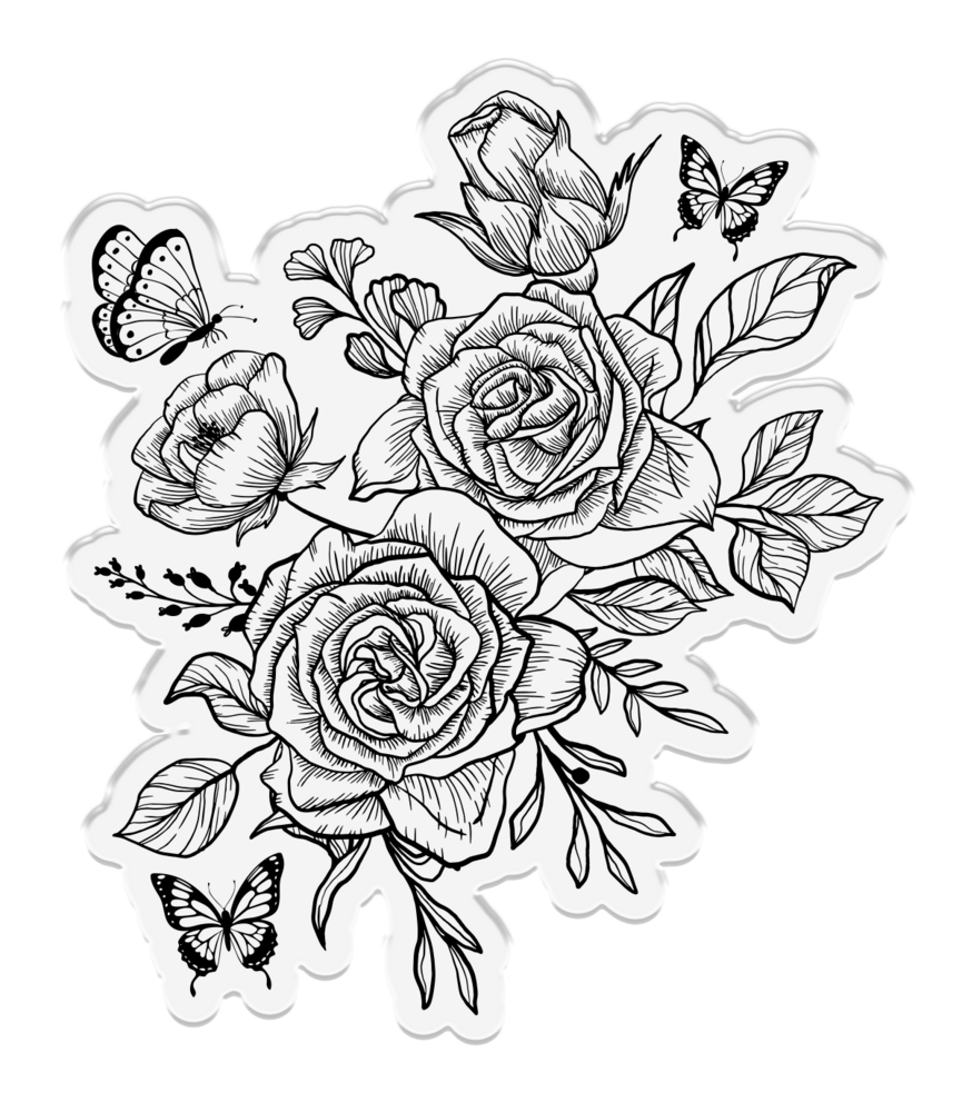 Crafter's Companion Midnight Floral Stamp & Die Butterfly & Rose Blooms (NG-MF-STD-BUTRB) Crafter's Companion Midnight Floral Stamp & Die Butterfly & Rose Blooms (NG-MF-STD-BUTRB)