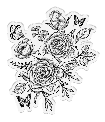 Crafter's Companion Midnight Floral Stamp & Die Butterfly & Rose Blooms (NG-MF-STD-BUTRB) Crafter's Companion Midnight Floral Stamp & Die Butterfly & Rose Blooms (NG-MF-STD-BUTRB)