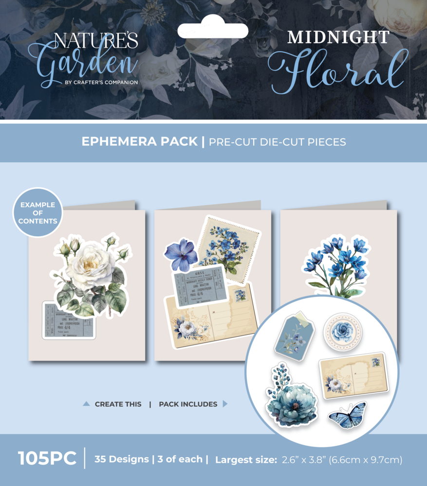 Crafter's Companion Midnight Floral Ephemera Pack (NG-MF-EPHE) Crafter's Companion Midnight Floral Ephemera Pack (NG-MF-EPHE)
