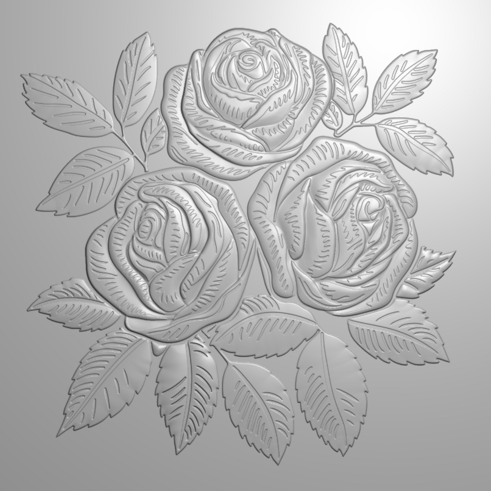 Crafter's Companion Midnight Floral 3D Embossing Folder & Metal Die Rose Blooms (NG-MF-3DEF5.5-MD-RBLO)
