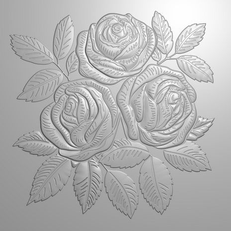 Crafter's Companion Midnight Floral 3D Embossing Folder & Metal Die Rose Blooms (NG-MF-3DEF5.5-MD-RBLO)