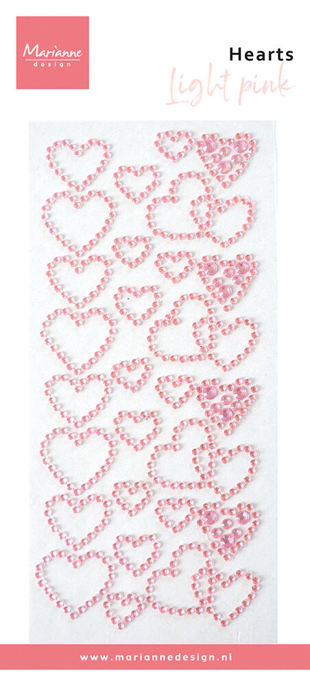 Marianne Design Decorations Hearts Rhinestones Light Pink (CA3222) Marianne Design Decorations Hearts Rhinestones Light Pink (CA3222)