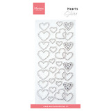 Marianne Design Decorations Hearts Rhinestones Silver (CA3221)