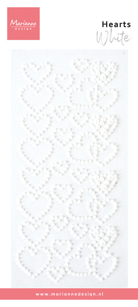 Marianne Design Decorations Hearts Pearls White (CA3219) Marianne Design Decorations Hearts Pearls White (CA3219)