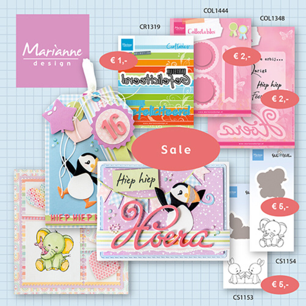 Marianne Design Collectables Stamp & Die Eline's Hoera NL (COL1348)
