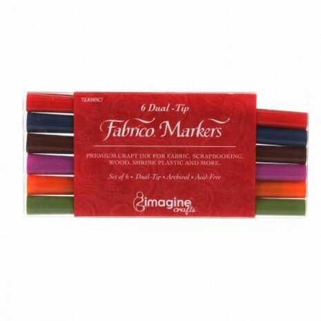 Tsukineko VersaCraft Fabrico Marker Set Landscape (6pcs) (FAM-6L) Tsukineko VersaCraft Fabrico Marker Set Landscape (6pcs) (FAM-6L)