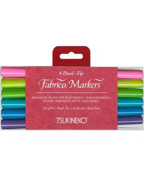Tsukineko VersaCraft Fabrico Marker Set Gemstones (6pcs) (FAM-6G)