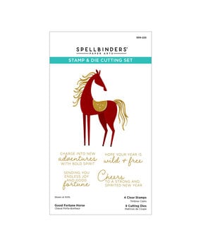 Spellbinders Good Fortune Horse Clear Stamp & Die Set (SDS-222)