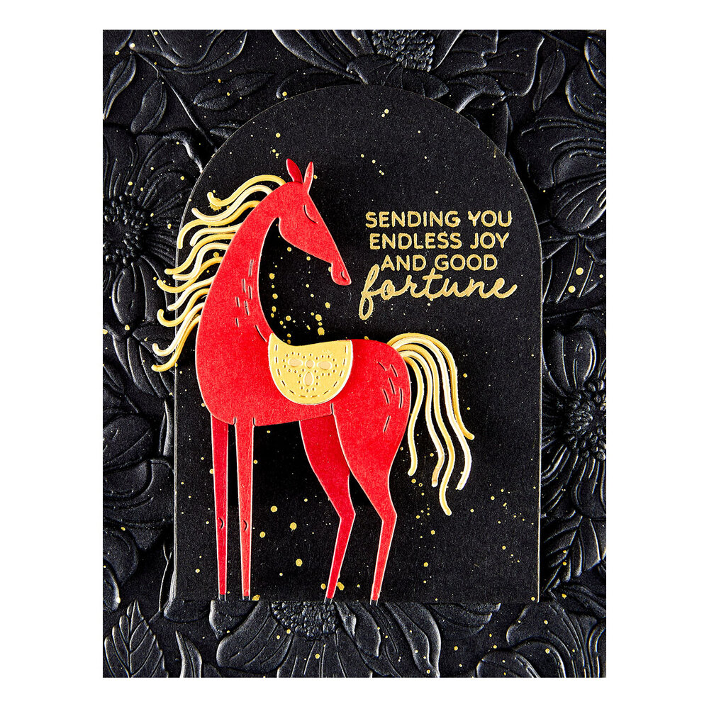 Spellbinders Good Fortune Horse Clear Stamp & Die Set (SDS-222)